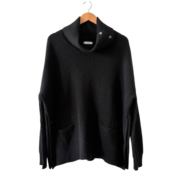 Vince Sweaters - Vince Black Cowl Neck Wool and Yak Blend Sweater